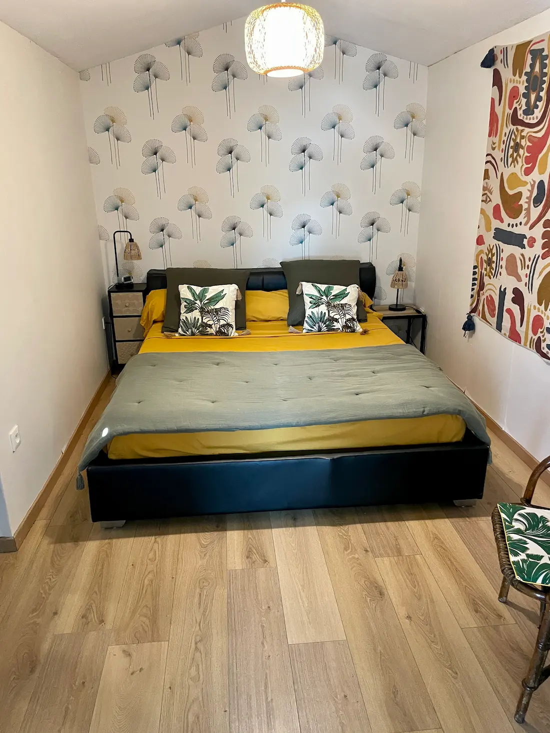 Lit dans la chambre d'hôtes Escapade à 2 à Ruoms en Sud Ardèche