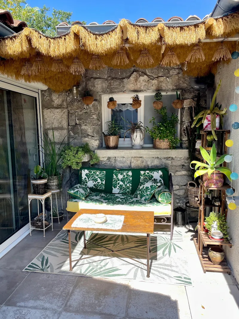 Terrasse privative dans la chambre d'hôtes Escapade à 2 à Ruoms en Sud Ardèche